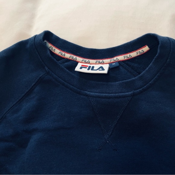 🌟Host Pick🌟 Unisex 1X FILA PREMIUM ESSENTIAL CREWNECK SWEATSHIRT NAVY Vintage - Picture 5 of 16